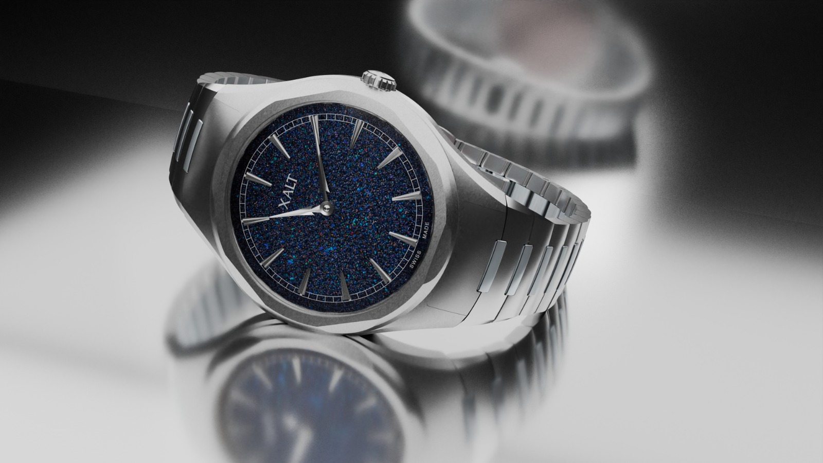 Silver Watch Blue Dial